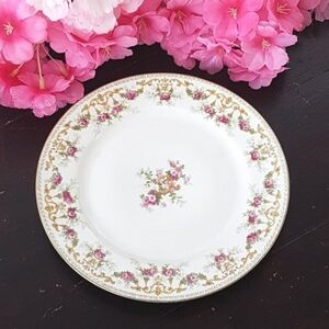 Antique T&V Limoges France Salad Plates Set of 4 Pink Roses